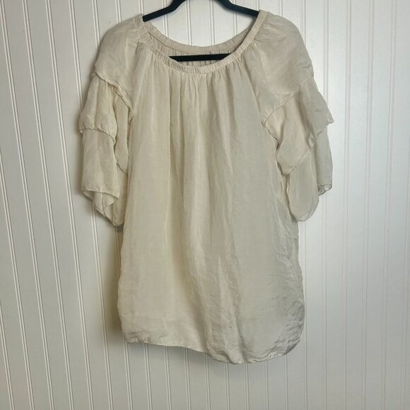 Bellambia Silk Flowy Ivory Top N6 - Picture 1 of 5